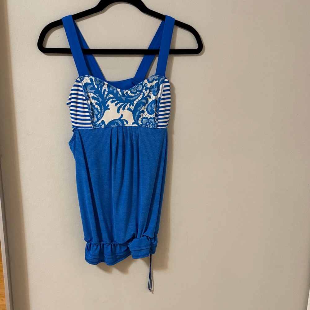 Blue and White Lululemon Tank
